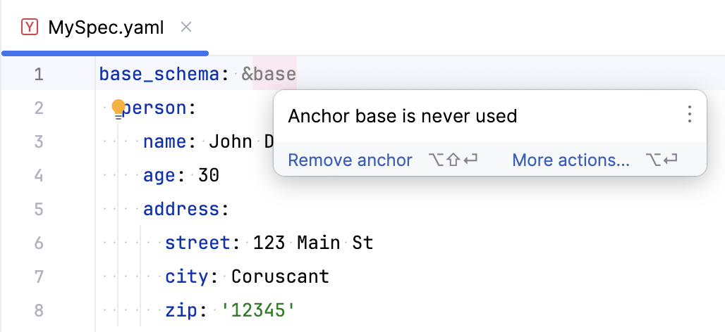 YAML: unused anchor warning