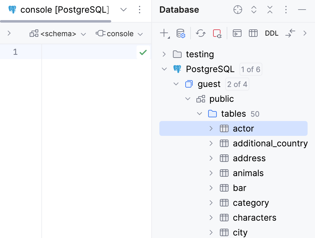 Tables in Database