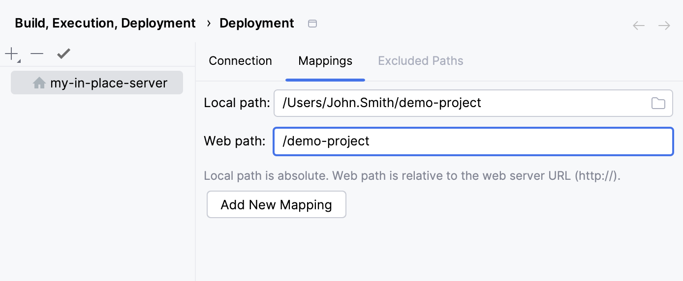 Deployment Mappings tab