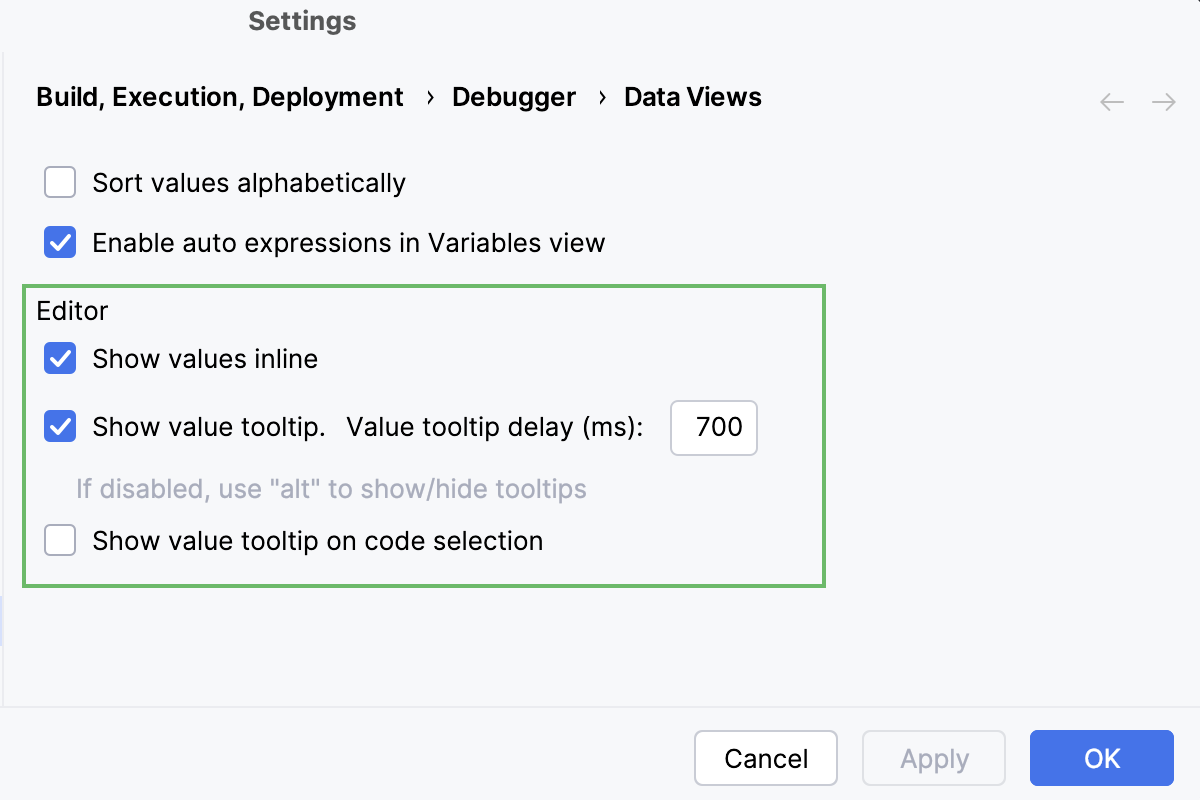 JavaScript debugger: Data views