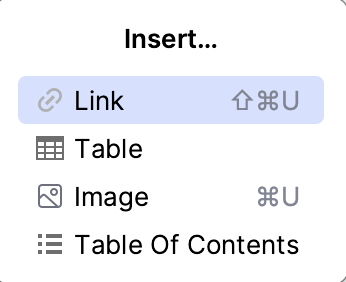 Insert a link in a Markdown file