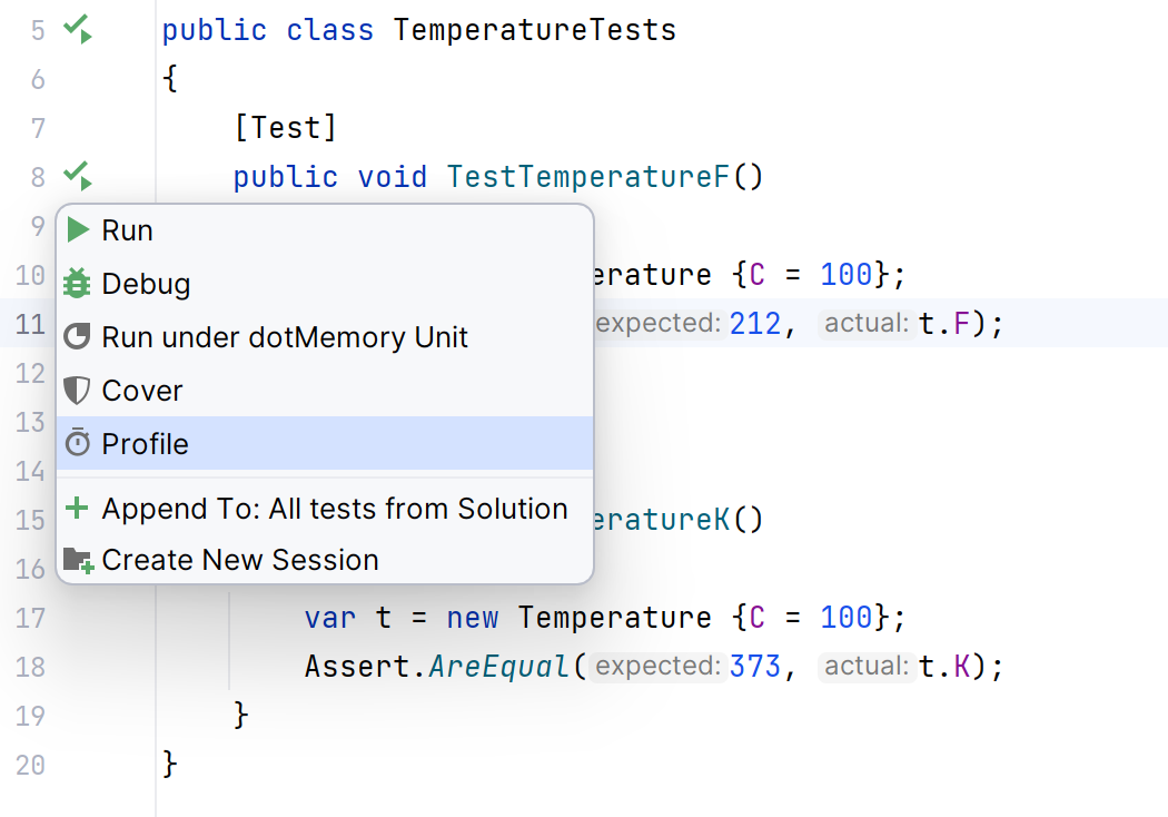 Profile Unit Tests