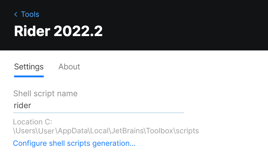 Toolbox App Rider Settings