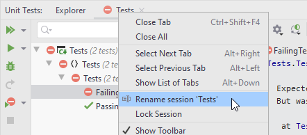 Rename unit test session