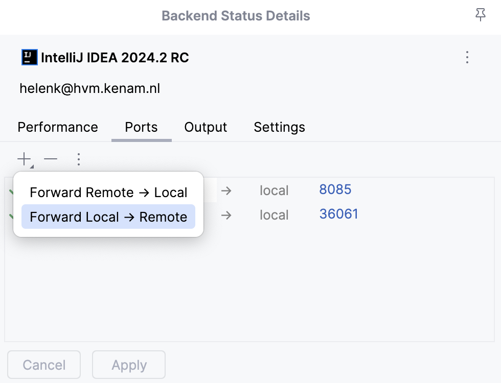 Reverse port forwarding