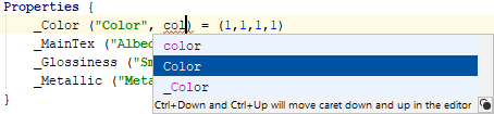 JetBrains Rider: Unity shader completion