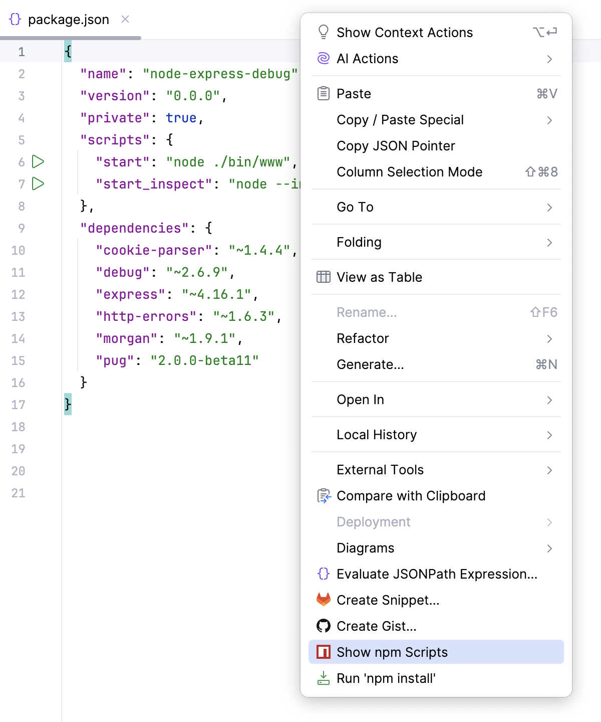 Open the nmp tool window