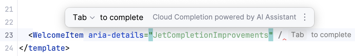 Cloud Completion for component properties