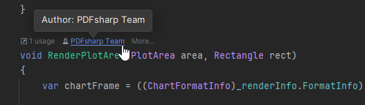 JetBrains Rider: Code Vision. VCS Info metric