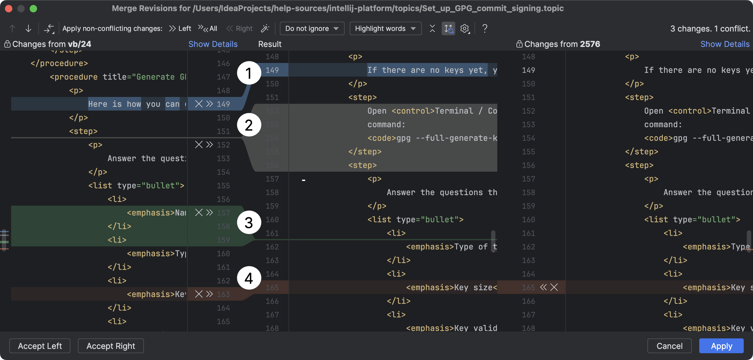 Resolve Git conflicts | JetBrains Rider Documentation