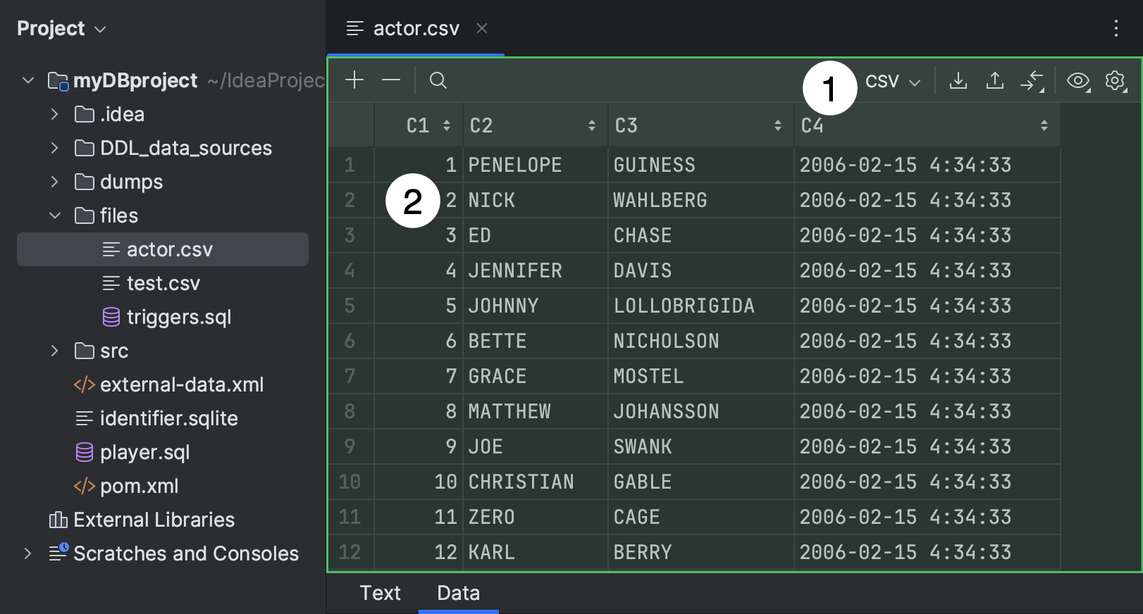 Data editor and viewer | JetBrains Rider Documentation