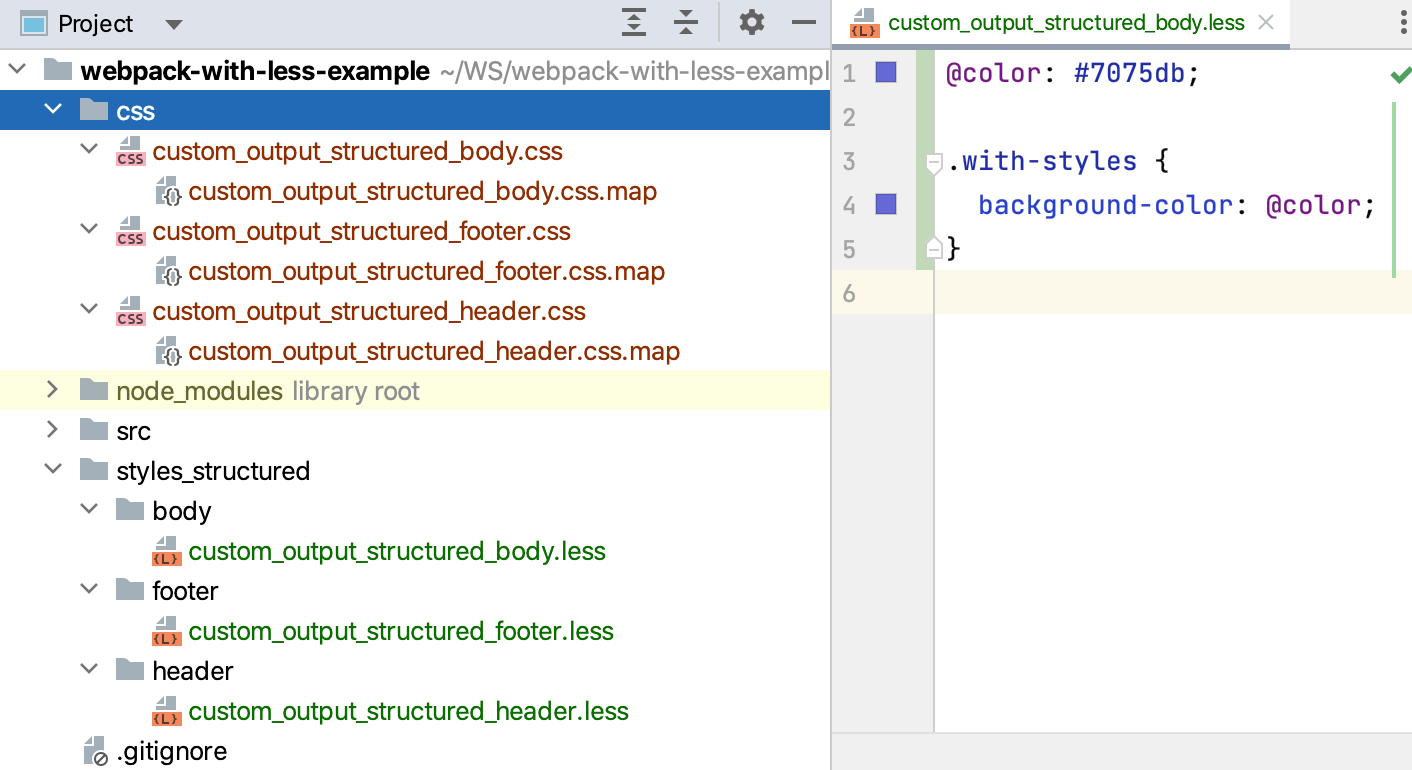 Custom output: the generated files are stored in a separate folder in a plain structure Custom output: the generated files are stored in a separate folder in a plain structure