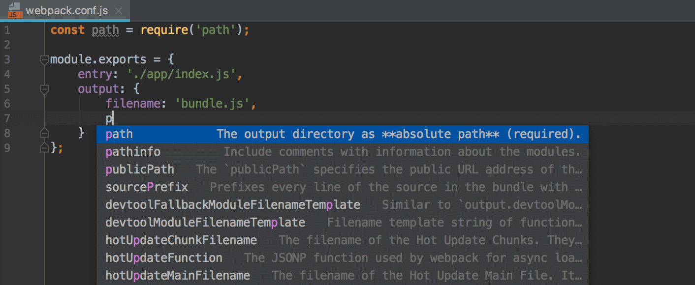 Editing a webpack configuration file Editing a webpack configuration file