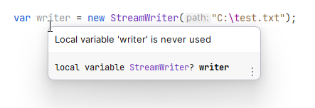JetBrains Rider：设计时代码检查