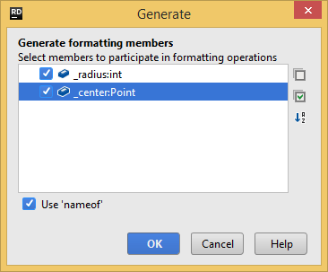 使用 JetBrains Rider 生成 'ToString()'