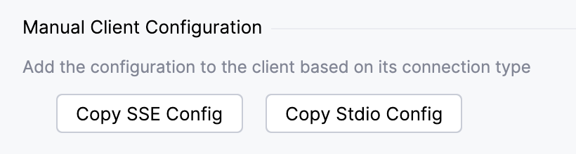 MCP Server manual configuration