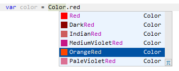 自动弹出补全中的颜色 自动弹出补全中的颜色