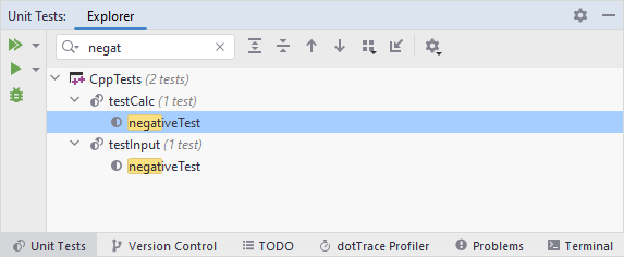 单元测试资源管理器显示整个解决方案中的测试