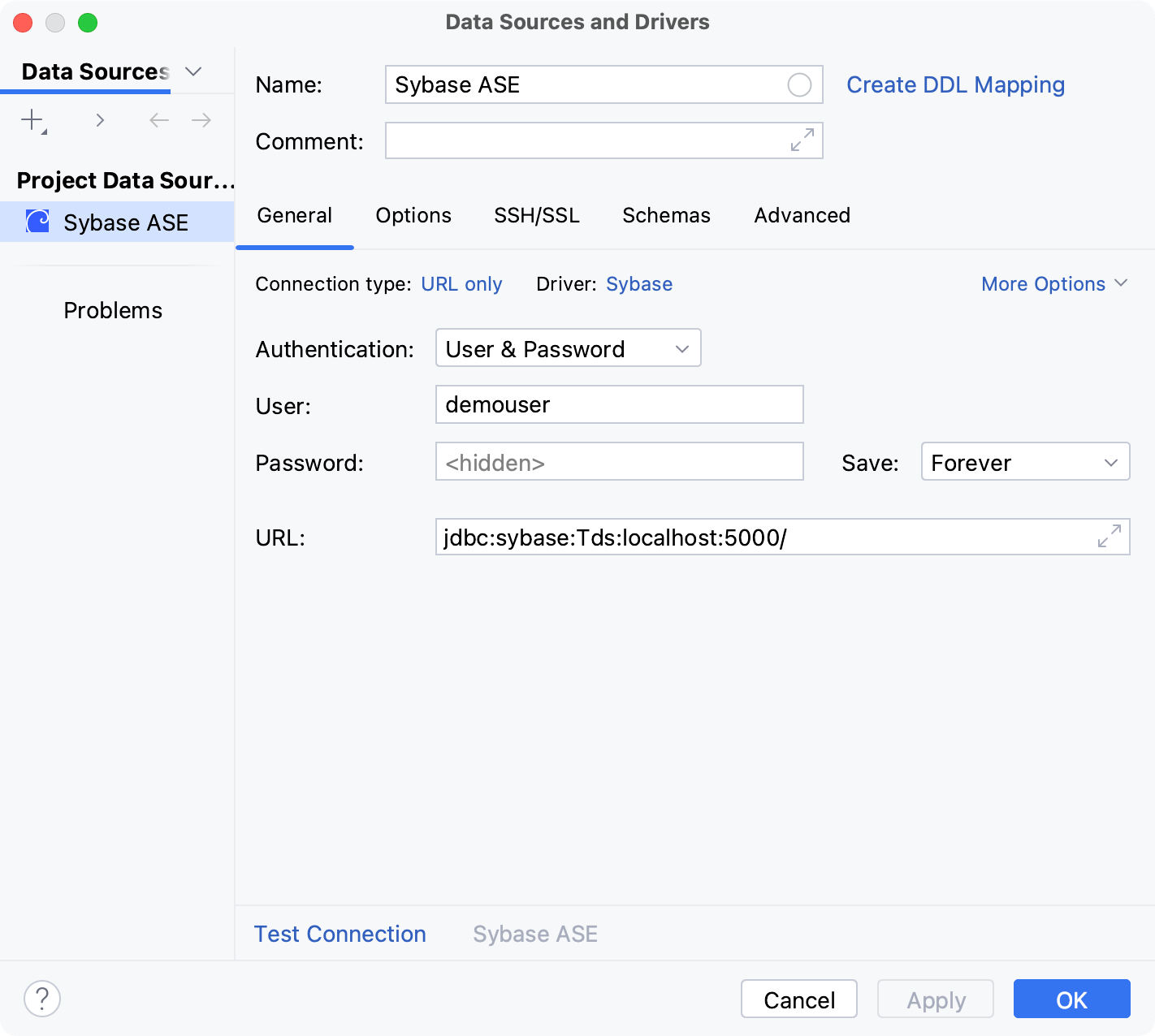 Database connection details Database connection details