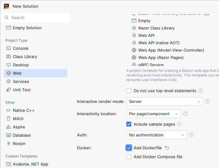 JetBrains Rider:为新的 .NET 项目启用 Docker 支持 JetBrains Rider:为新的 .NET 项目启用 Docker 支持