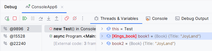 JetBrains&nbsp;Rider debugger: Tracking objects (Make Object ID)