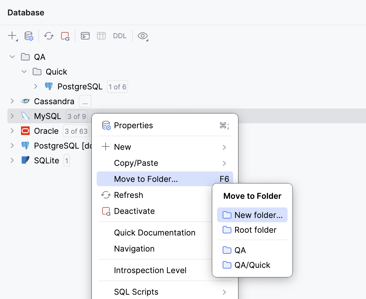Move a data source to a folder Move a data source to a folder