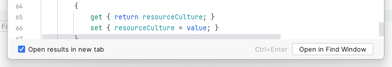 JetBrains Rider: Open results in new tab JetBrains Rider: Open results in new tab