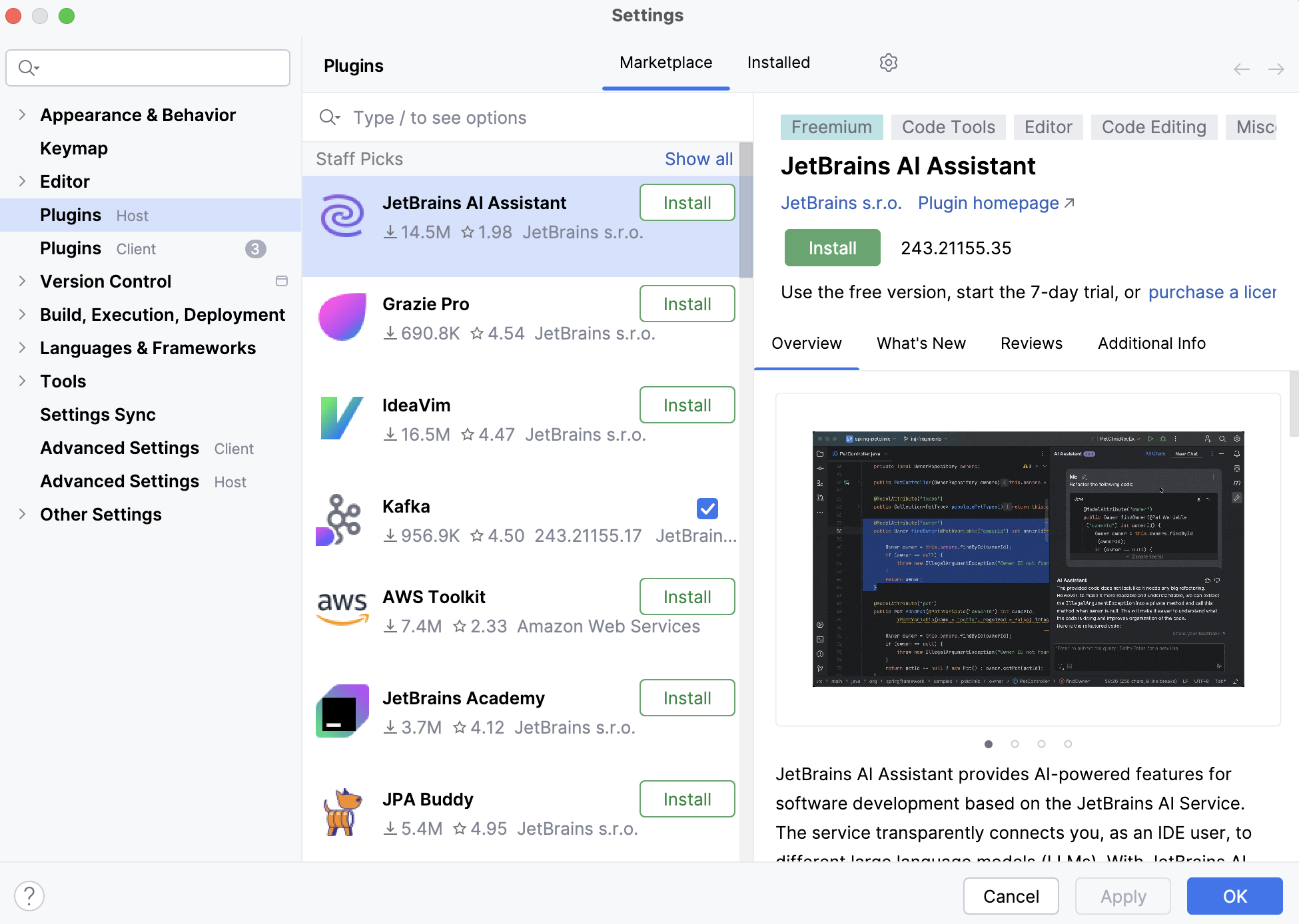 插件设置对话框