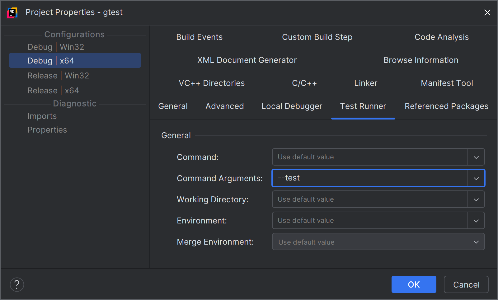 属性 | [构建配置] | 测试运行器