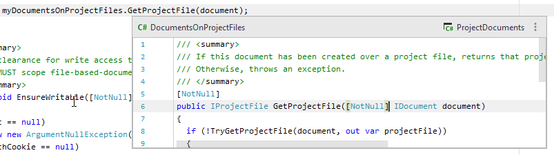 JetBrains Rider：快速定义