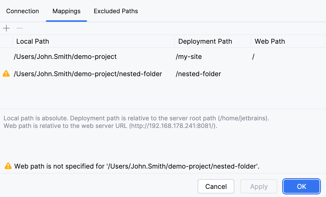 高级远程服务器映射示例