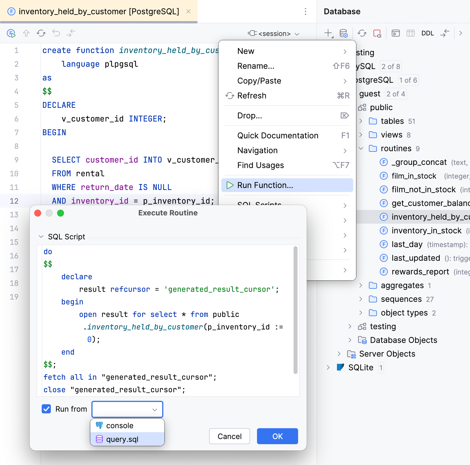 运行存储过程 运行存储过程
