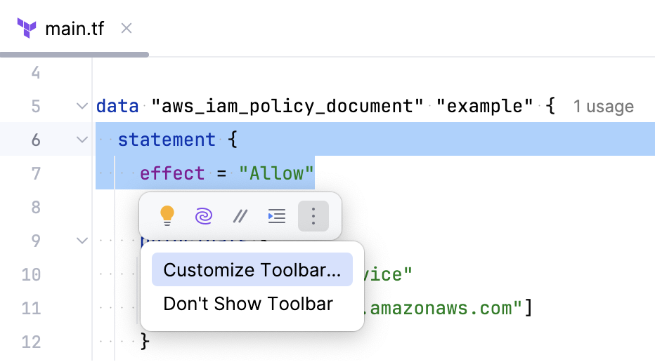 Terraform floatin toolbar Terraform floatin toolbar