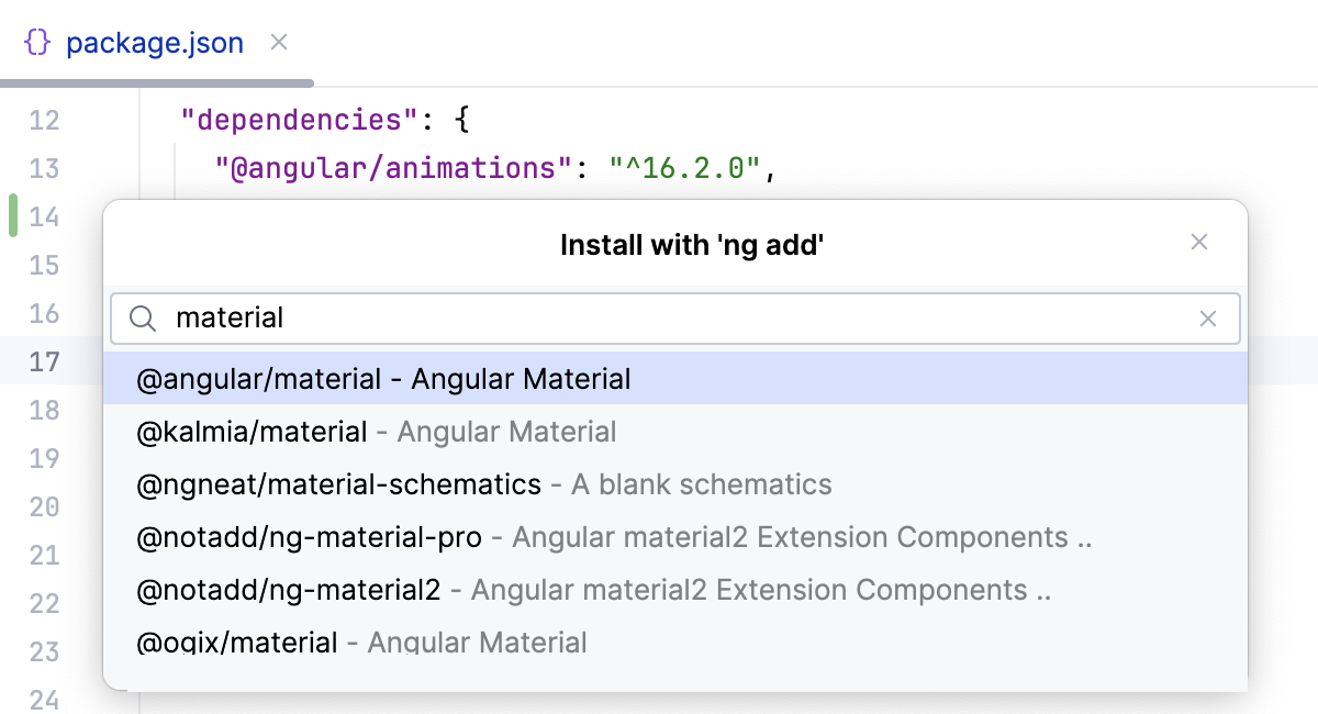 安装 Angular Material