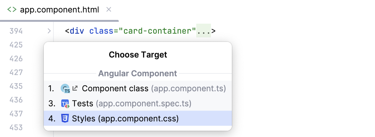 使用相关符号弹出窗口浏览 Angular 应用