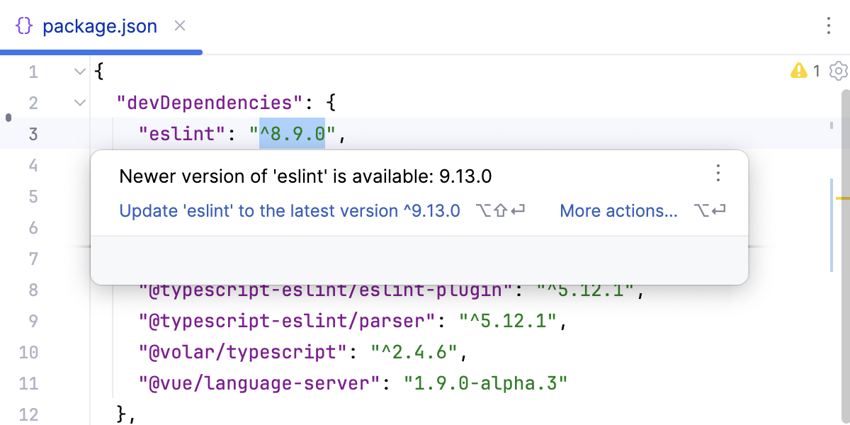 更新软件包到最新版本:工具提示 更新软件包到最新版本:工具提示