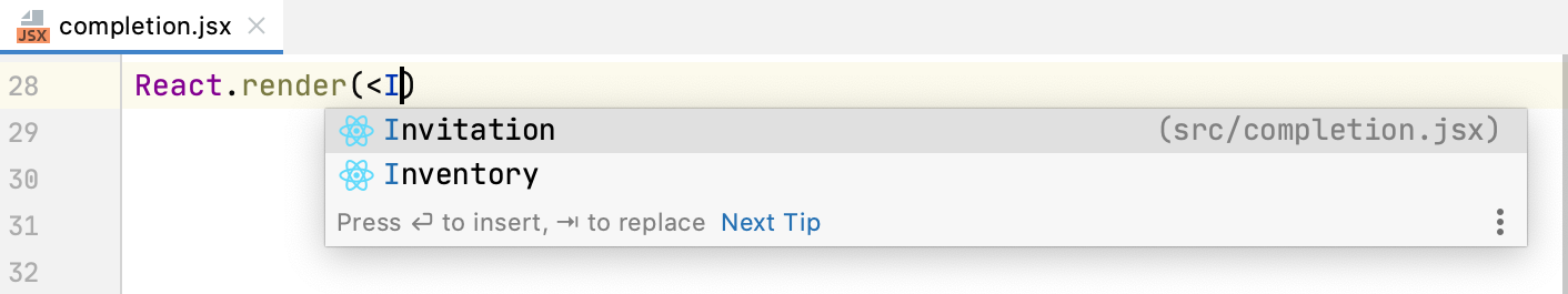 HTML 标签和组件名称的自动完成