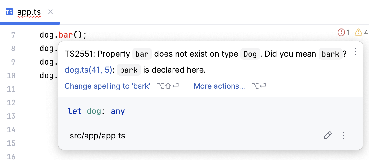 在编辑器中查看错误描述
