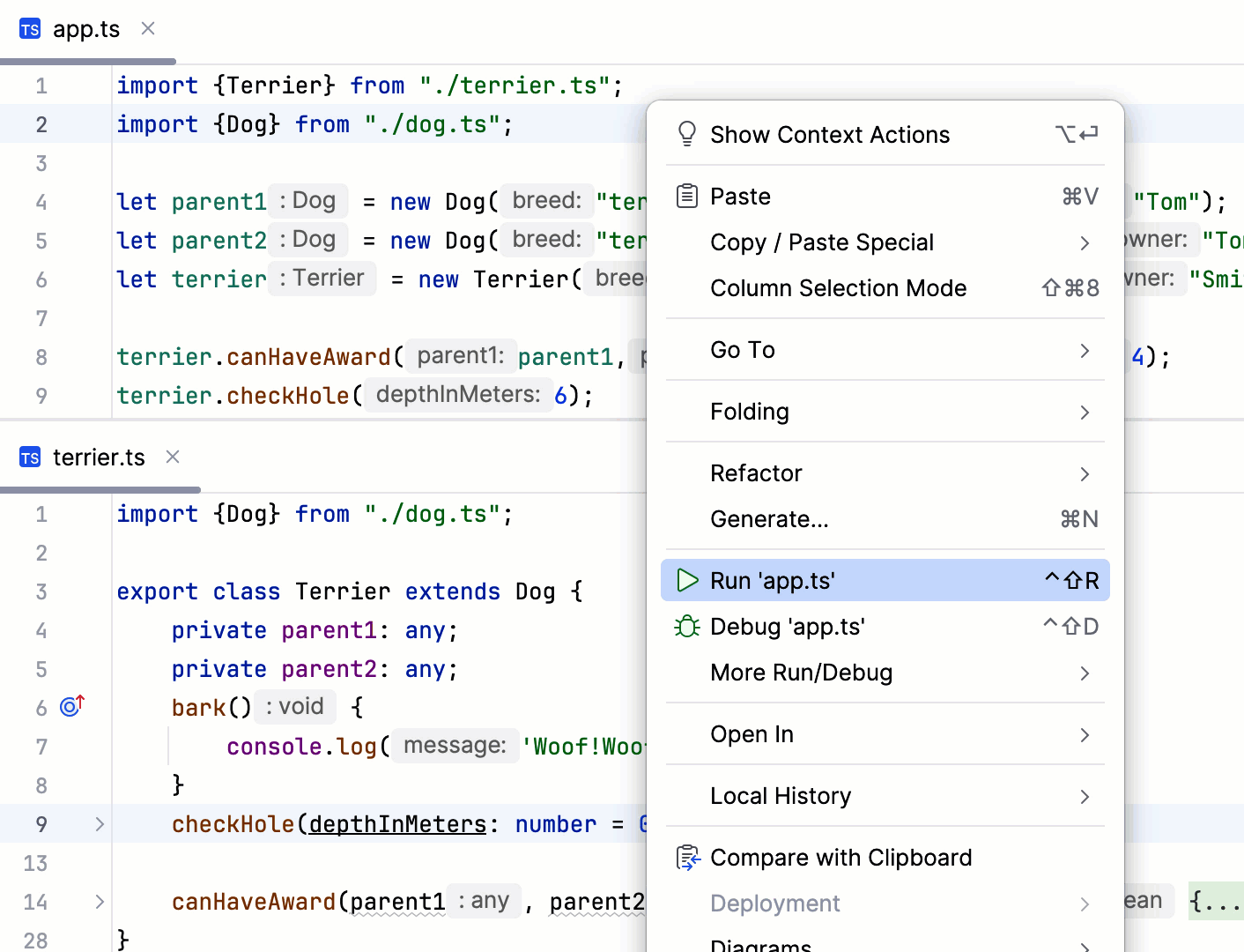 从编辑器运行服务器端 TypeScript