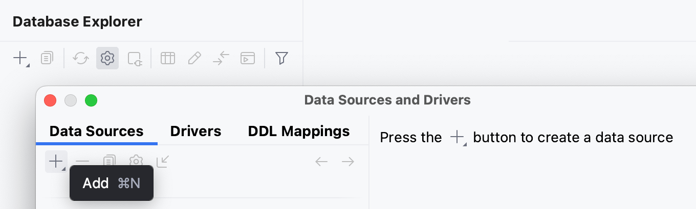 The Add data source button The Add data source button
