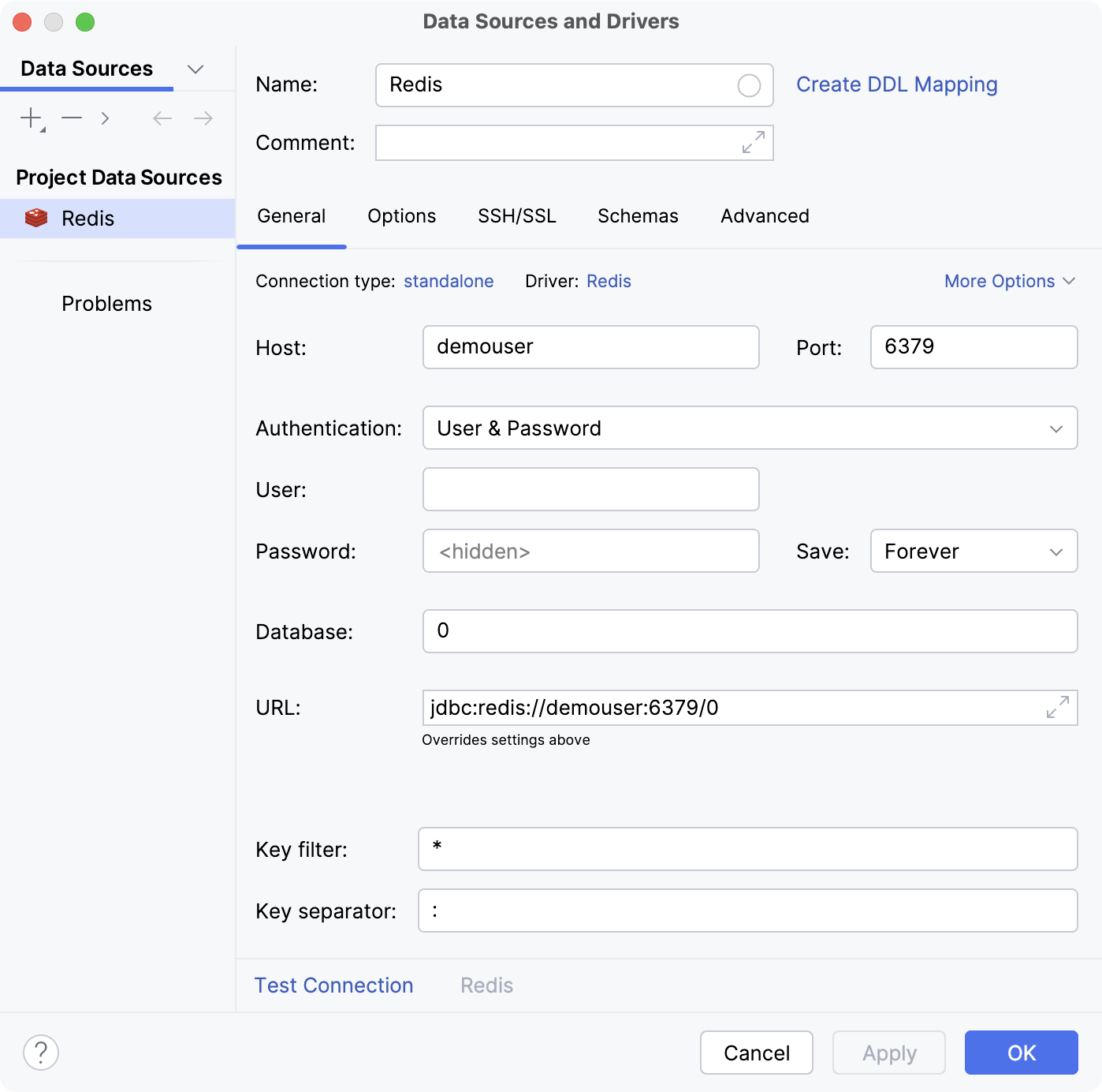 Database connection details Database connection details