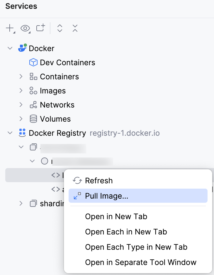 Pull image from a configured registry