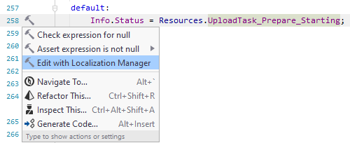 JetBrains Rider: Edit with localization manager JetBrains Rider: Edit with localization manager