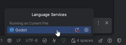 JetBrains Rider: Godot LSP indicator on the status bar