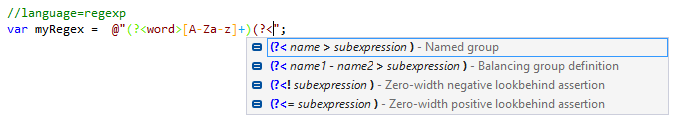 Regex injection in C# string with comment Regex injection in C# string with comment
