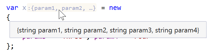 JetBrains Rider: Inlay hints. compact type name