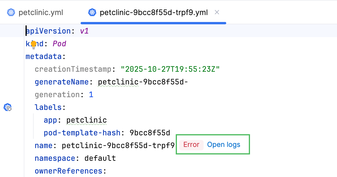 Open logs link Open logs link