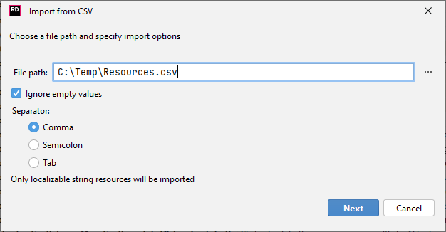 JetBrains Rider: Localization Manager. Import from CSV JetBrains Rider: Localization Manager. Import from CSV