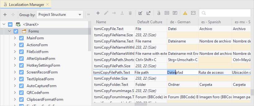 JetBrains Rider: Localization Manager JetBrains Rider: Localization Manager