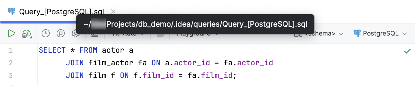 View the file path of a query console View the file path of a query console